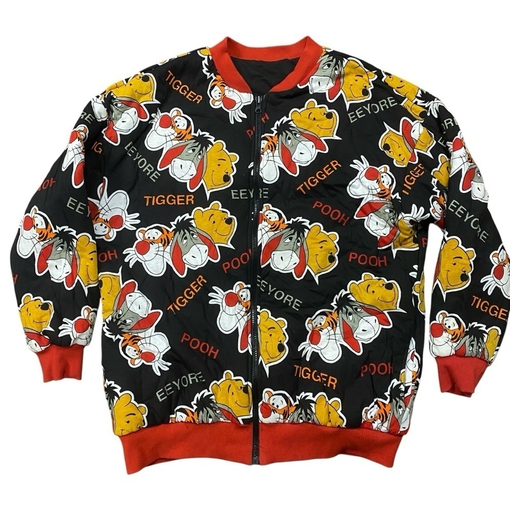 VTG 90s RARE Disney Mickey Inc Winnie The Pooh Tigger Eeyore Reversible Jacket